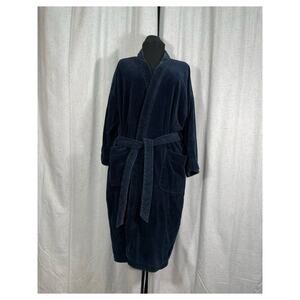 Vintage Puritan Men's Robe, 100% Turkish Thick Cotton, Navy Blue